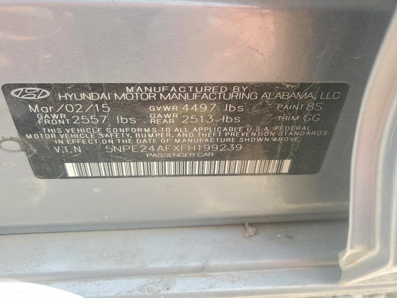 2015 HYUNDAI SONATA