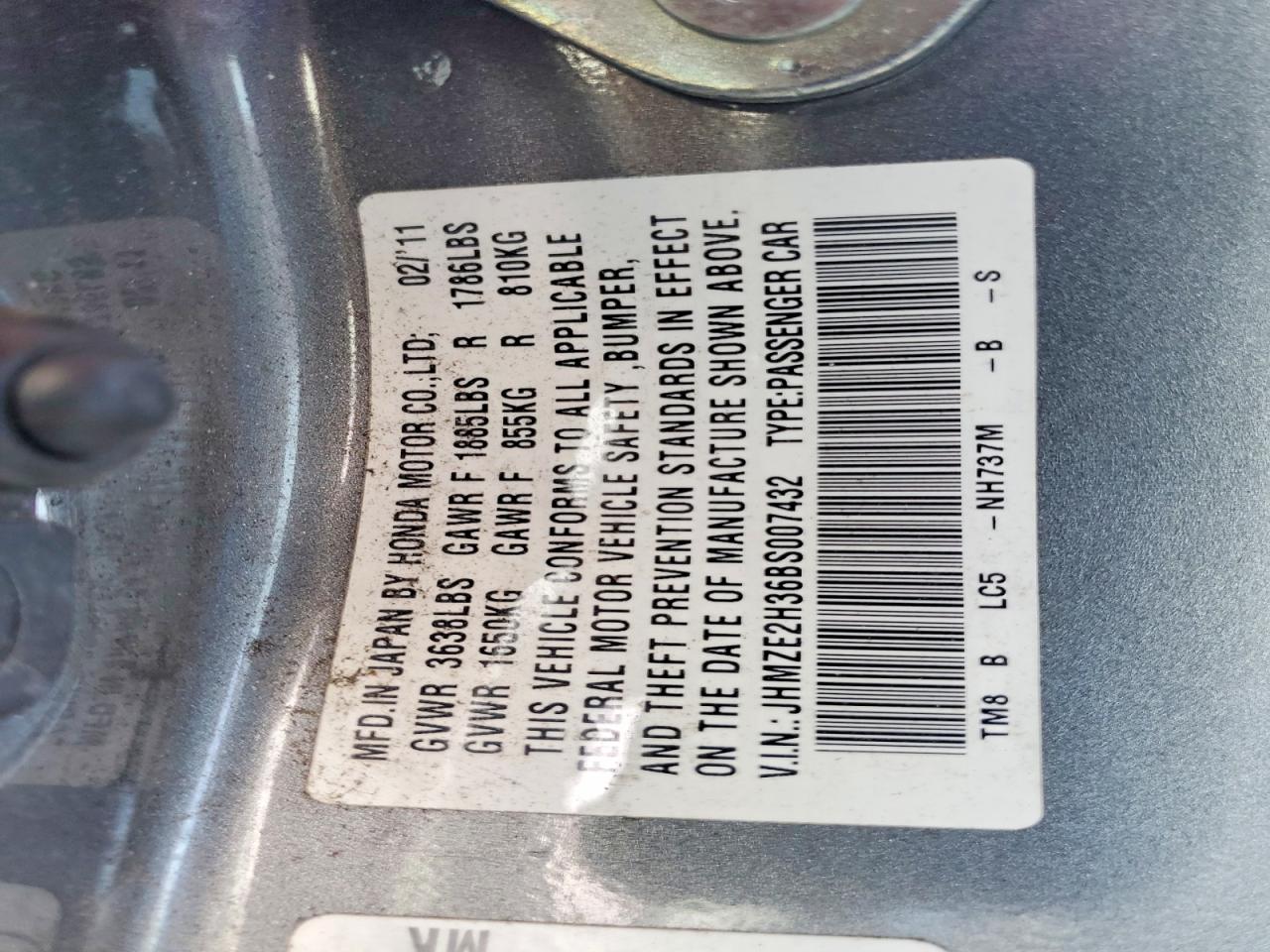 2011 HONDA INSIGHT