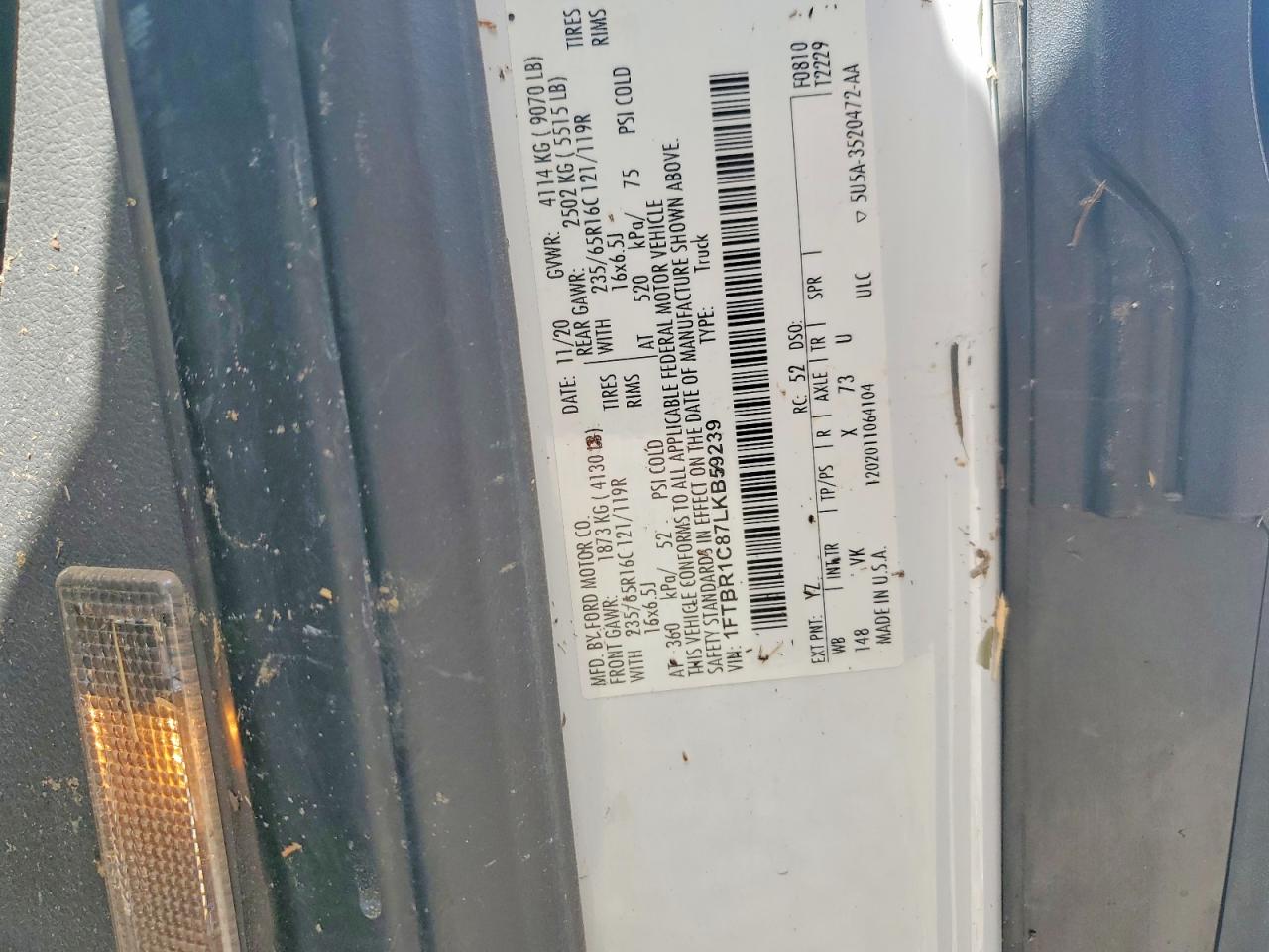 2020 FORD TRANSIT