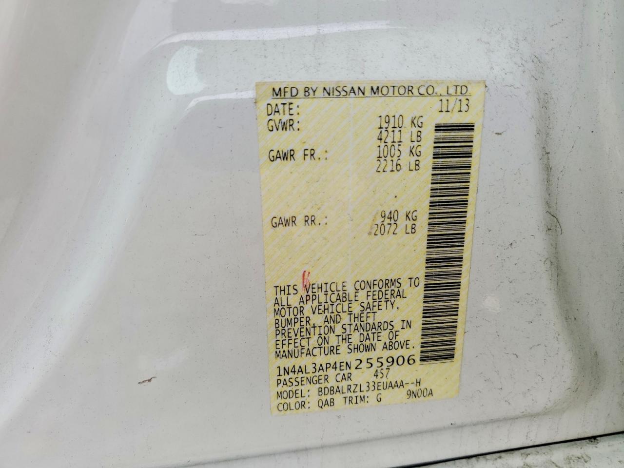 2014 NISSAN ALTIMA