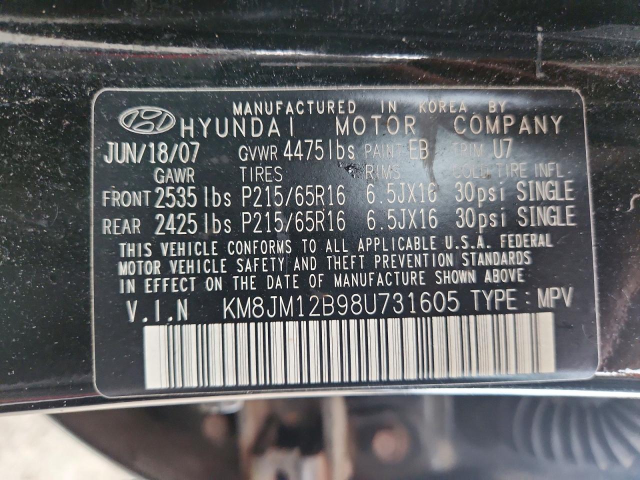 2008 HYUNDAI TUCSON