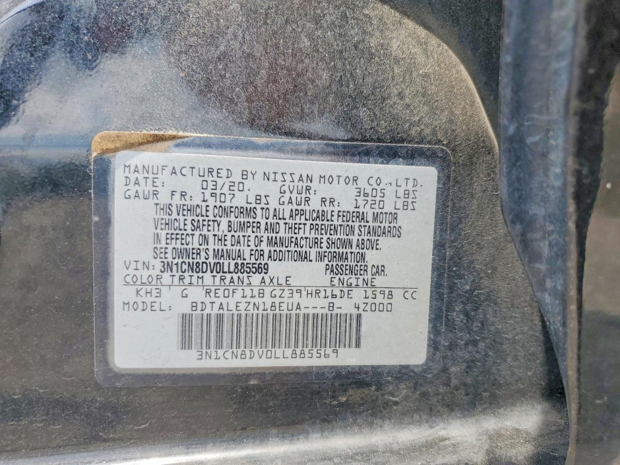 2020 NISSAN VERSA