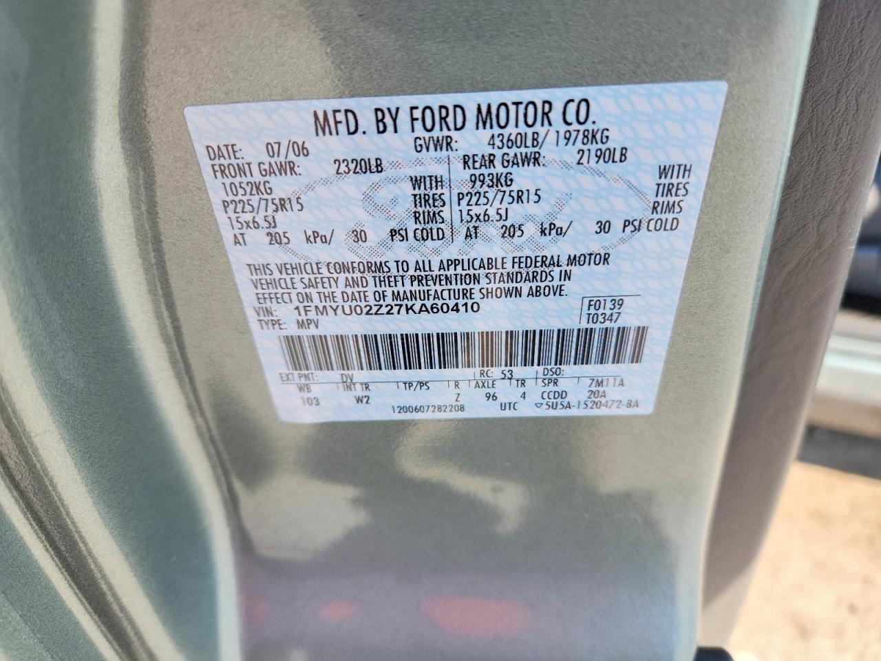 2007 FORD ESCAPE
