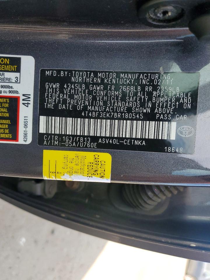 2011 TOYOTA CAMRY