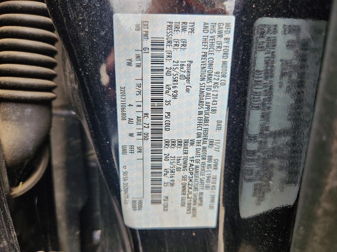 2018 FORD FOCUS