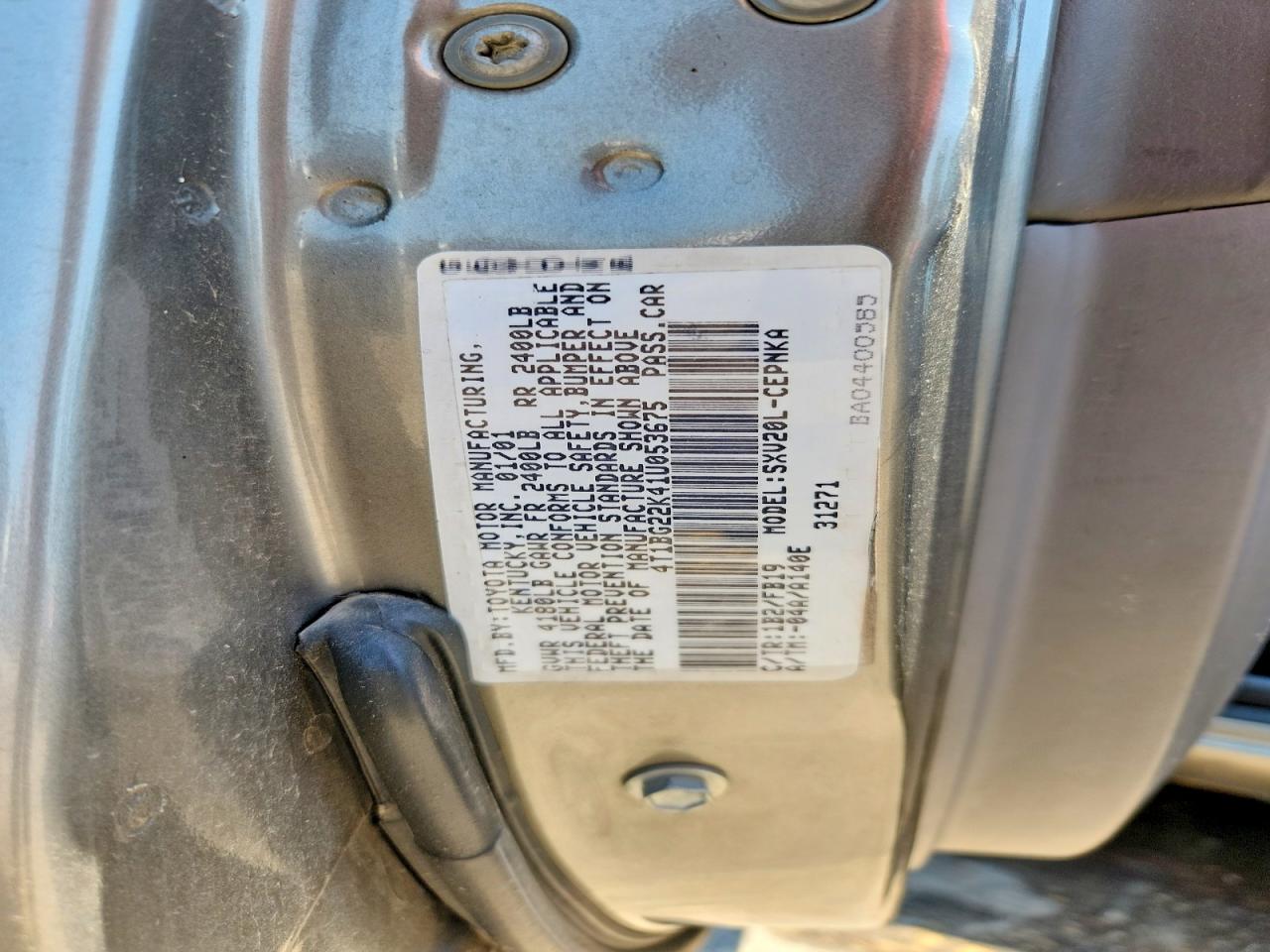 2001 TOYOTA CAMRY