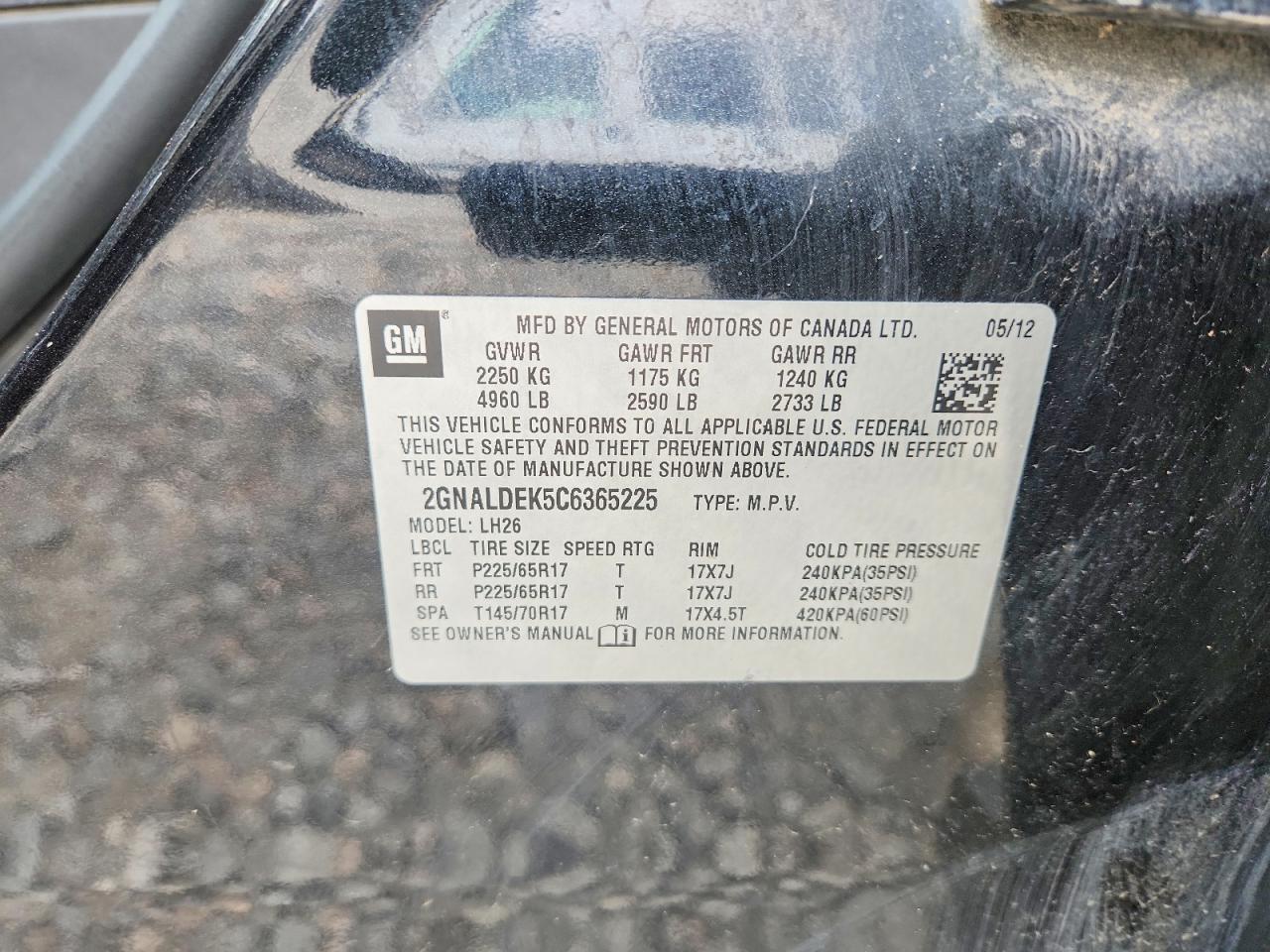 2012 CHEVROLET EQUINOX