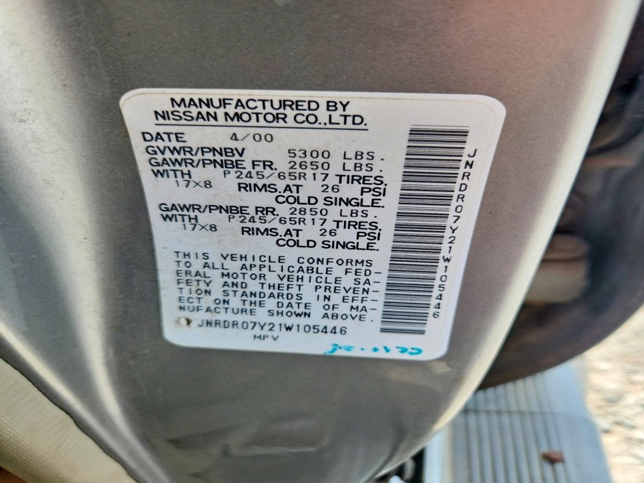 2001 INFINITI QX4