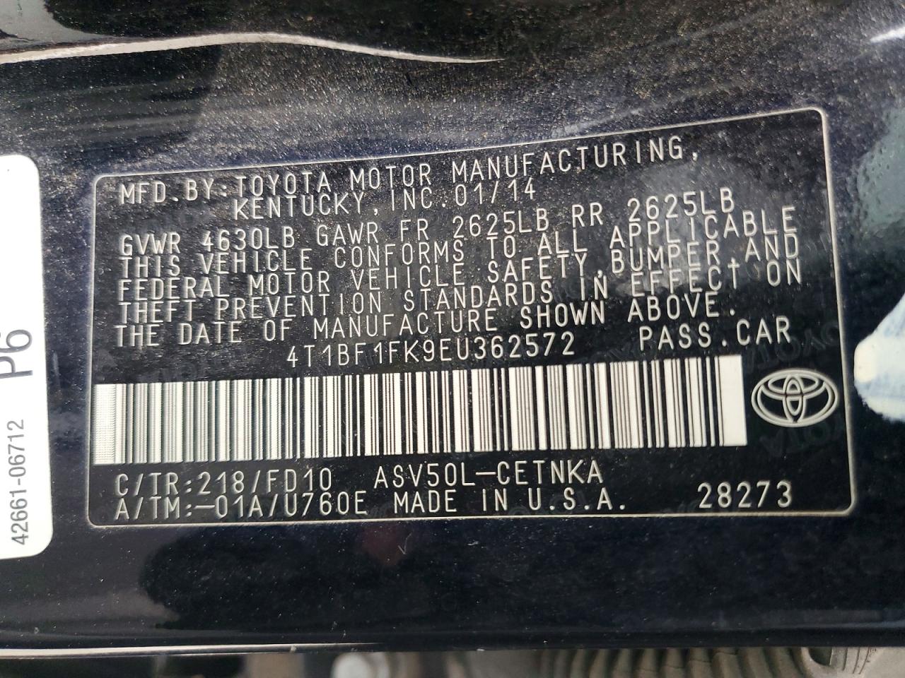 2014 TOYOTA CAMRY