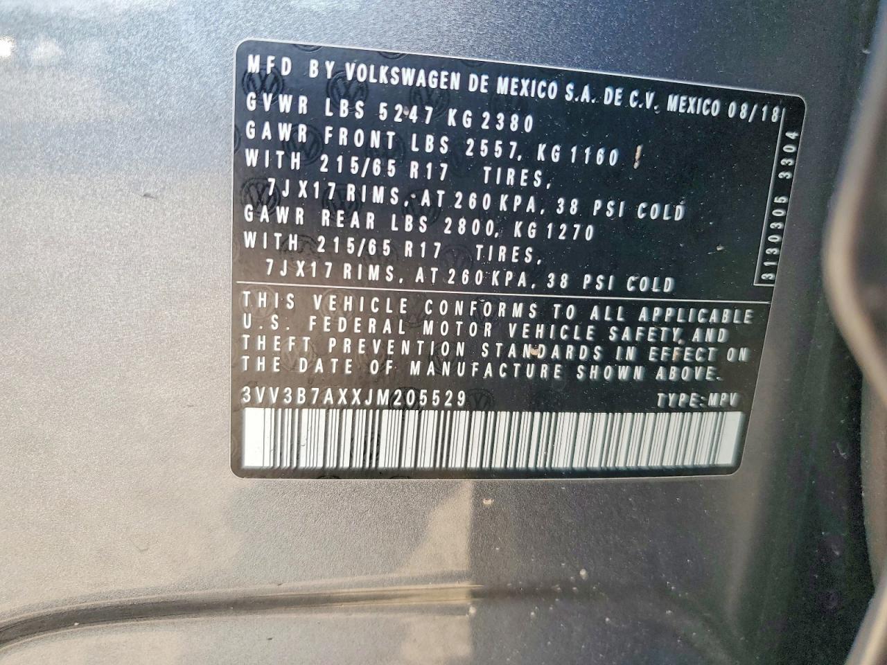 2018 VOLKSWAGEN TIGUAN