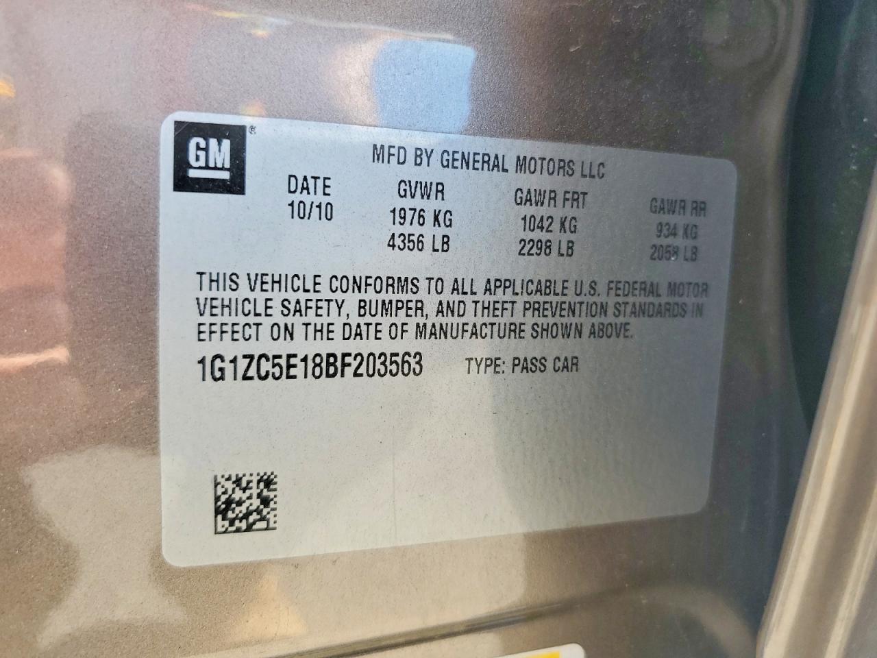 2011 CHEVROLET MALIBU