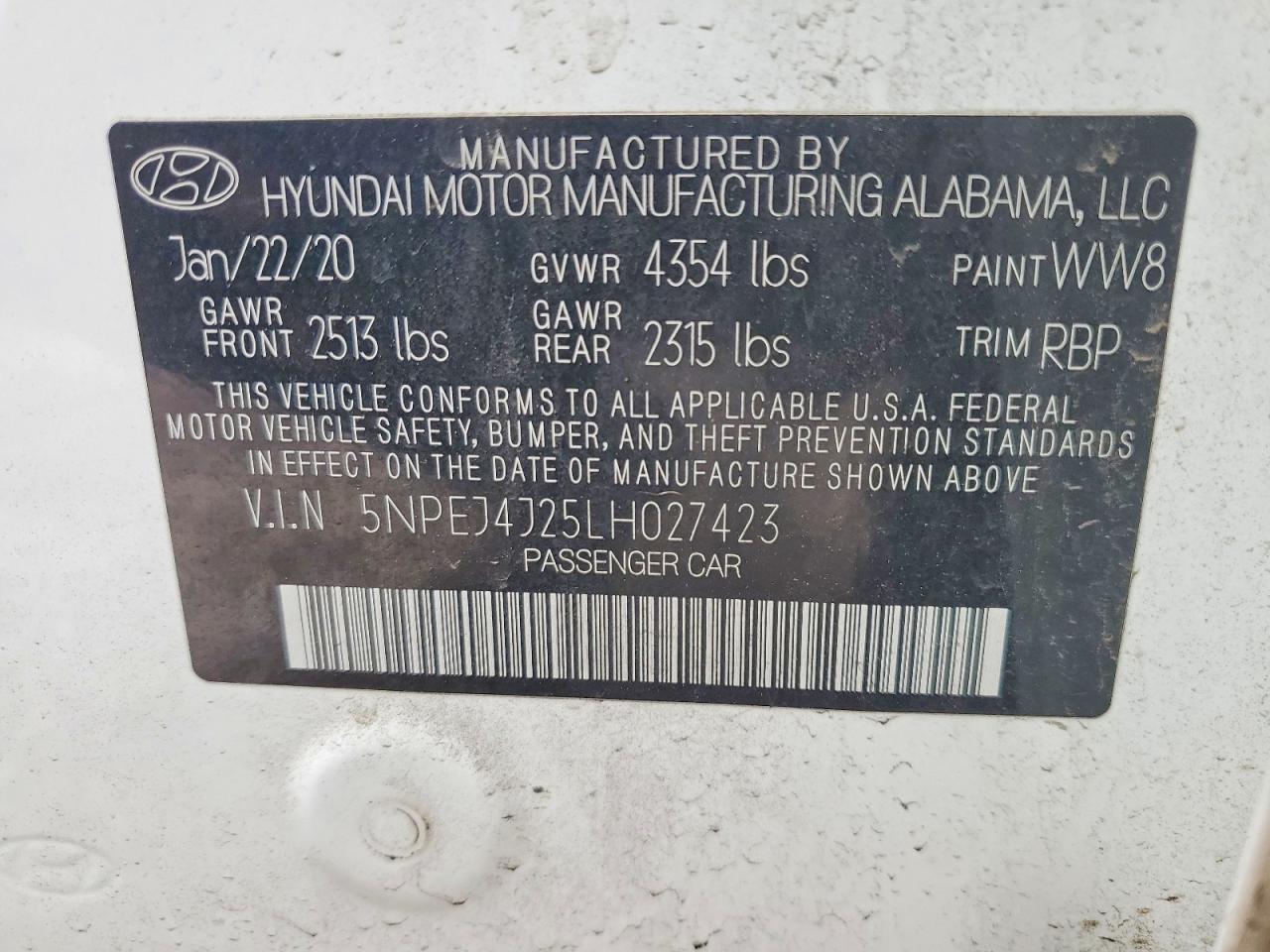 2020 HYUNDAI SONATA