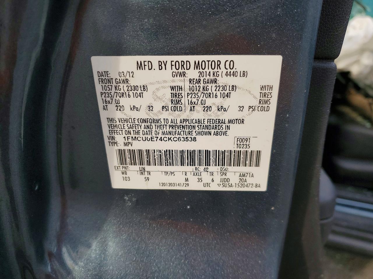 2012 FORD ESCAPE