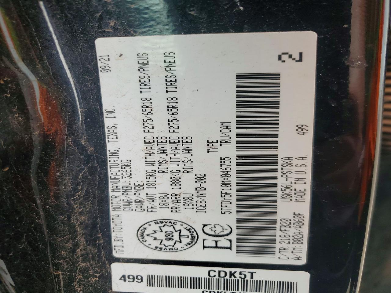 2021 TOYOTA TUNDRA