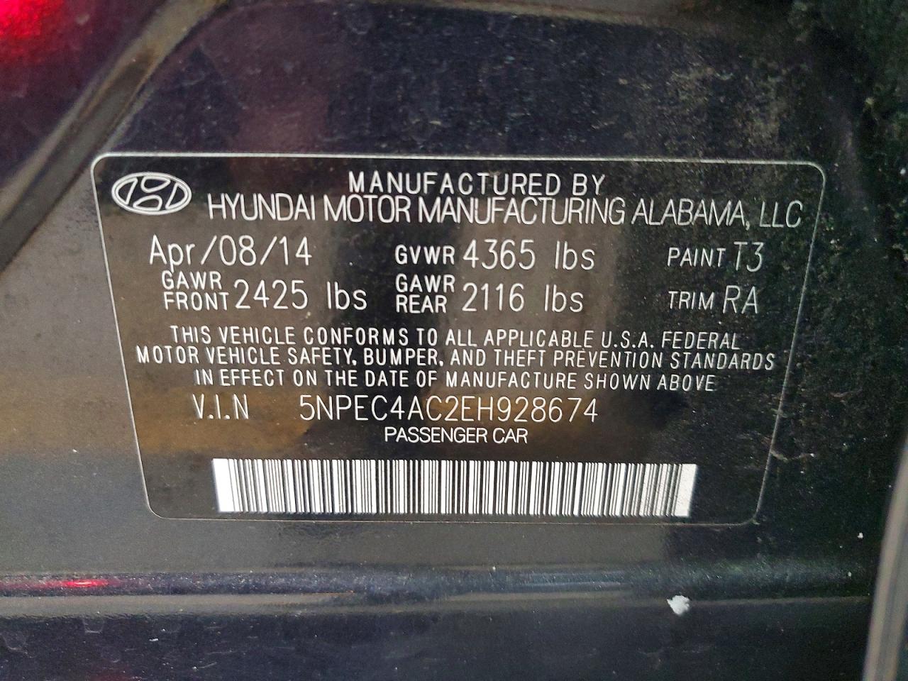 2014 HYUNDAI SONATA