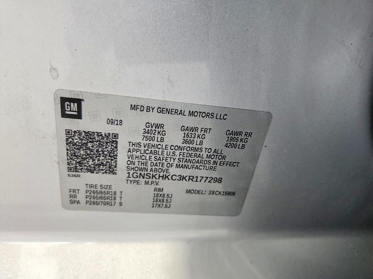2019 CHEVROLET SUBURBAN