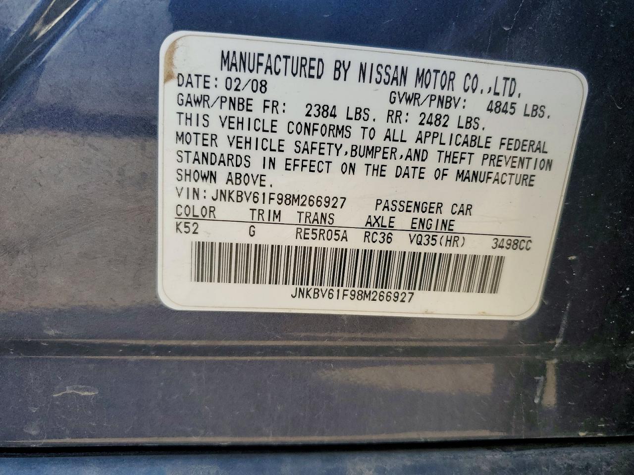 2008 INFINITI G35
