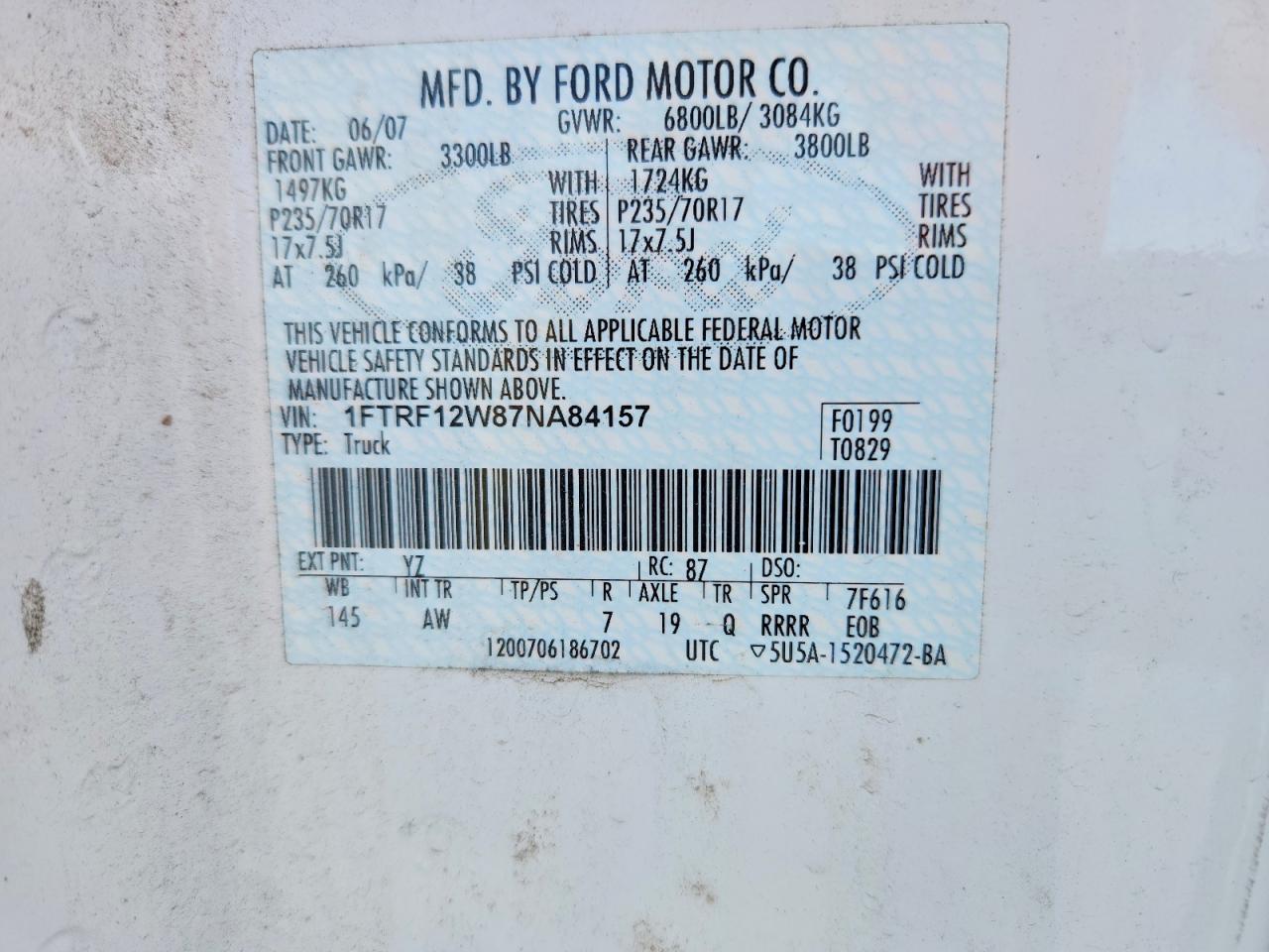 2007 FORD F150