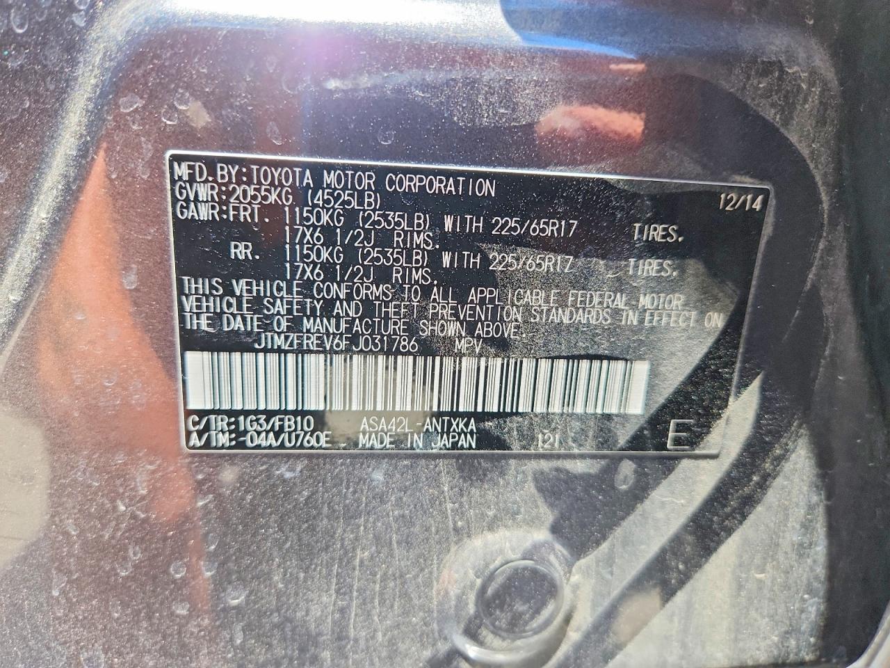 2015 TOYOTA RAV4