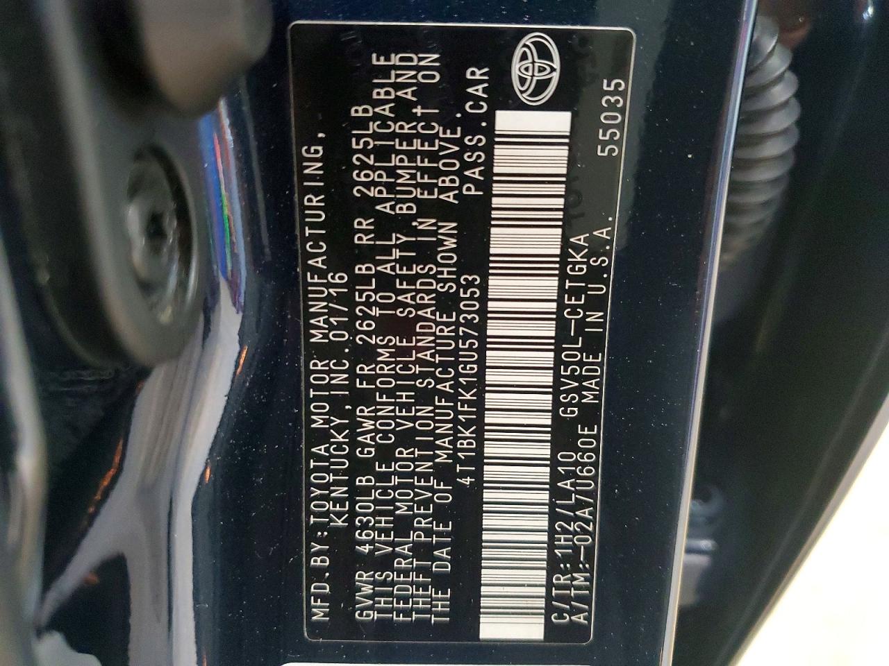 2016 TOYOTA CAMRY