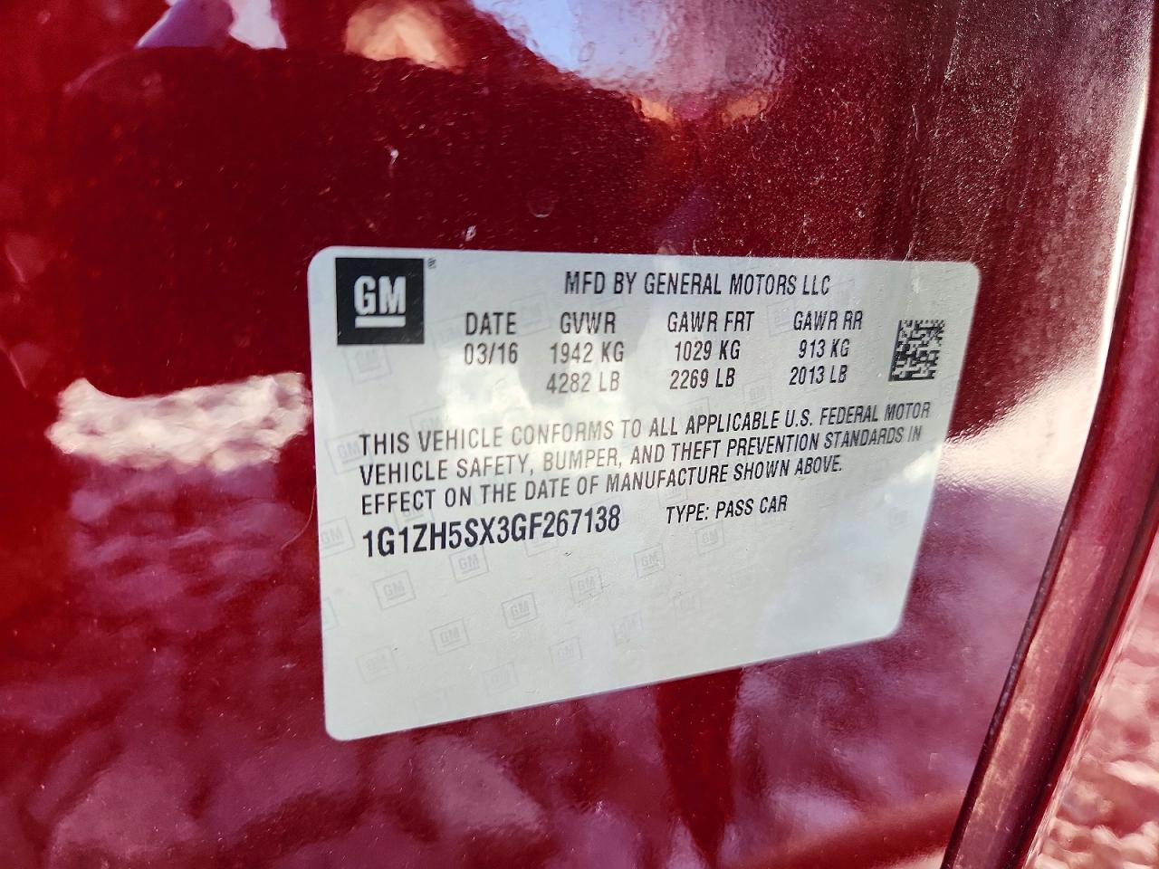 2016 CHEVROLET MALIBU