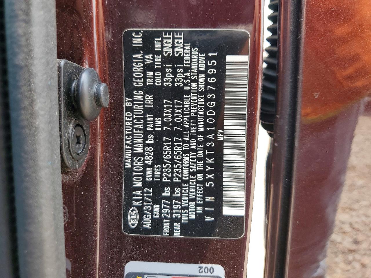 2013 KIA SORENTO