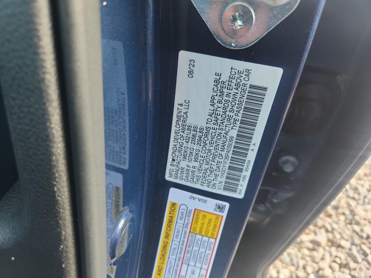2023 HONDA ACCORD