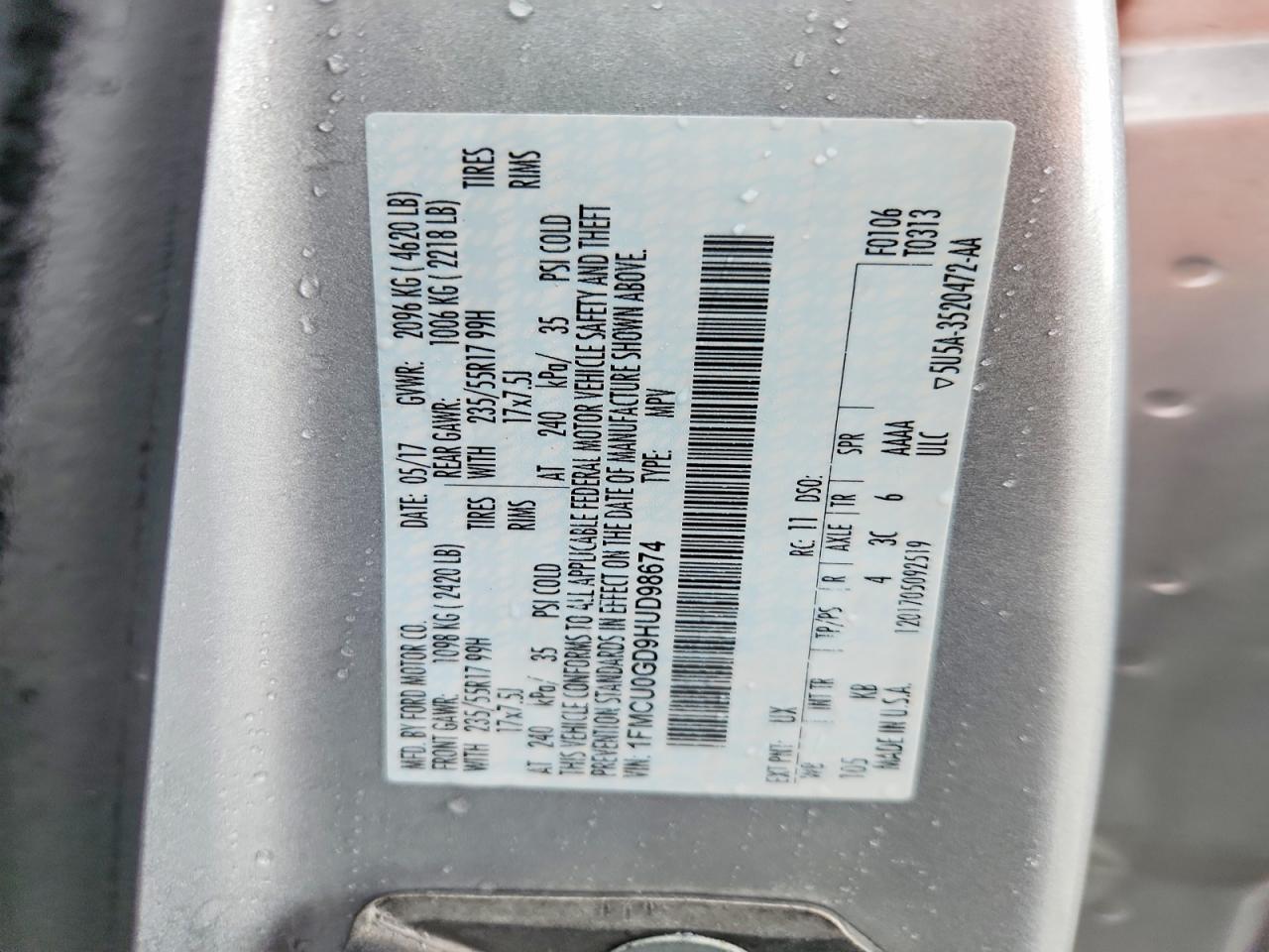 2017 FORD ESCAPE