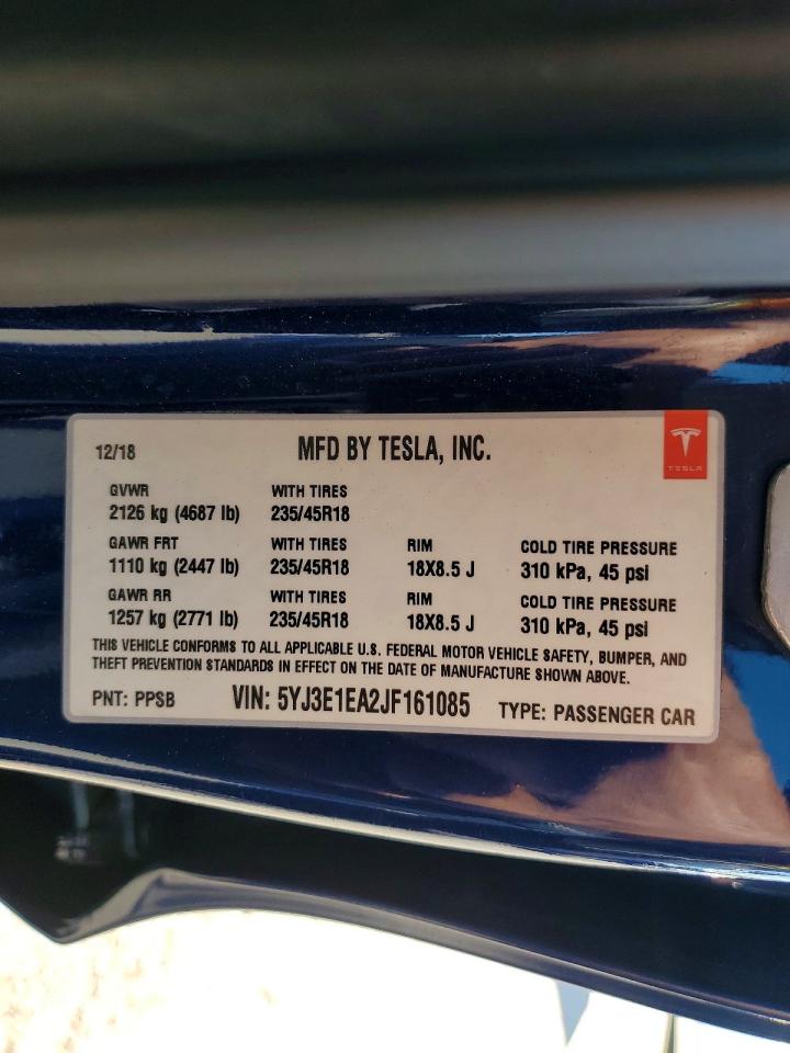 2018 TESLA MODEL 3