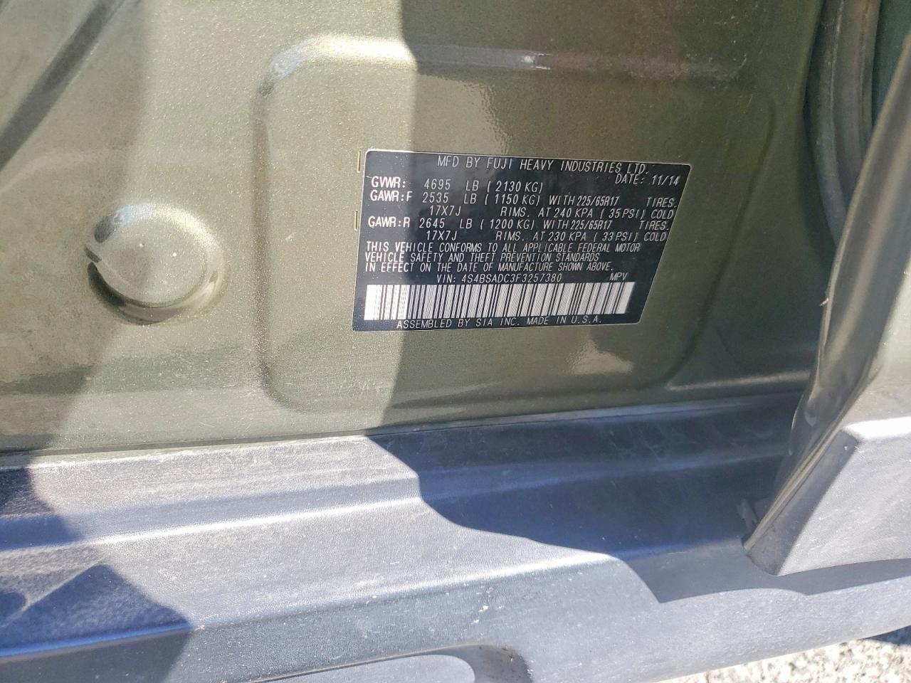 2015 SUBARU OUTBACK