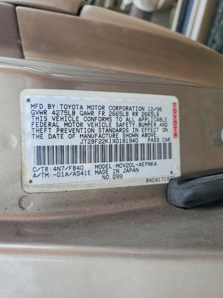 1999 TOYOTA CAMRY