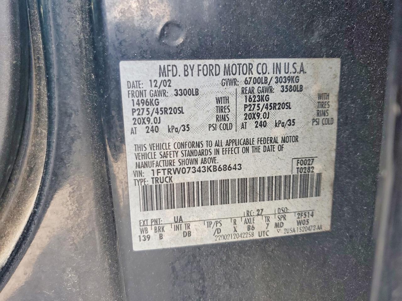 2003 FORD F150