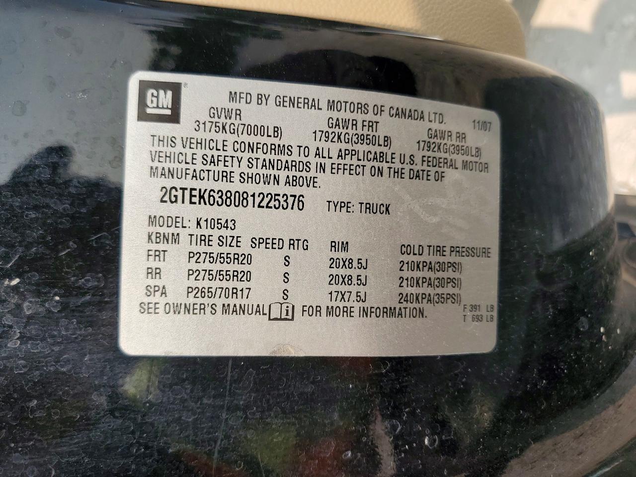 2008 GMC SIERRA