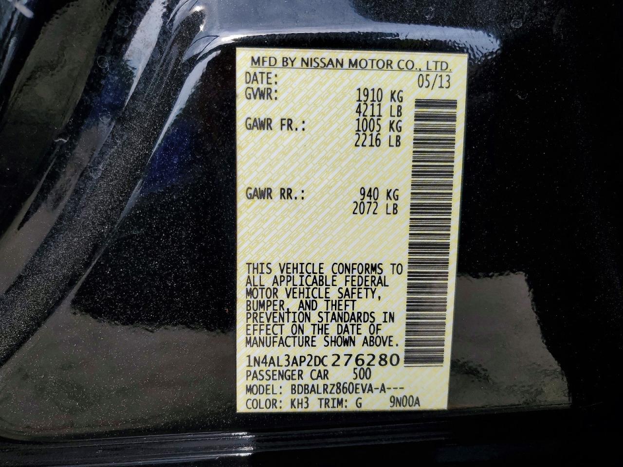 2013 NISSAN ALTIMA