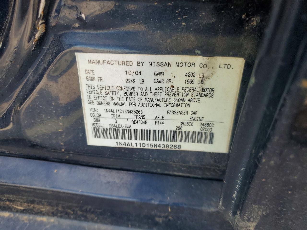 2005 NISSAN ALTIMA