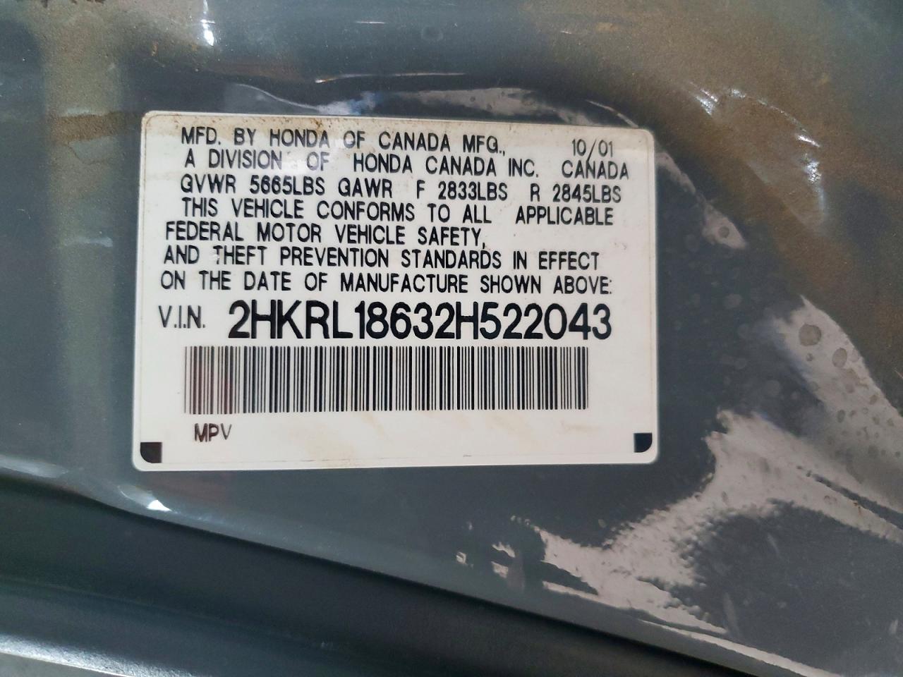 2002 HONDA ODYSSEY