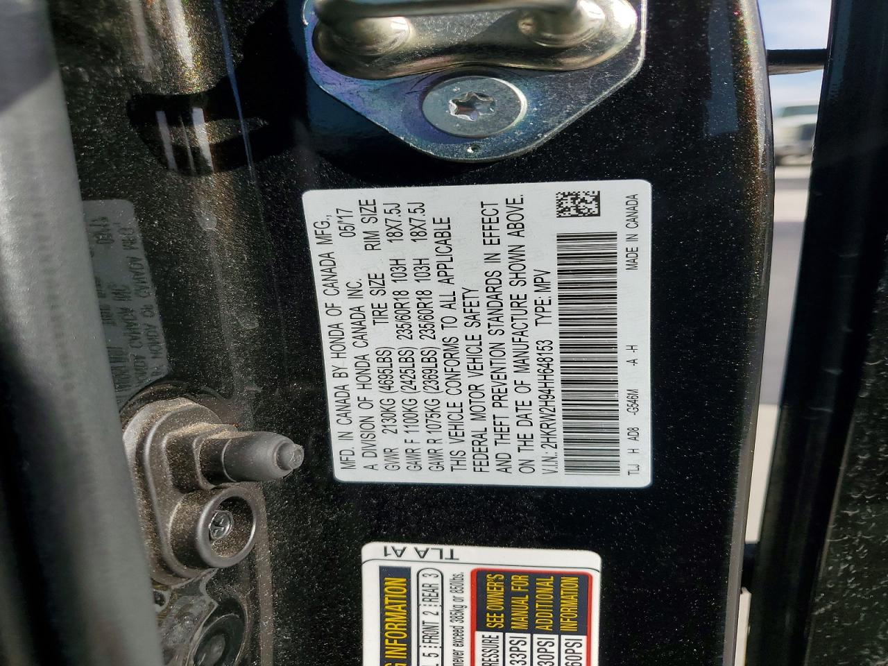 2017 HONDA CRV