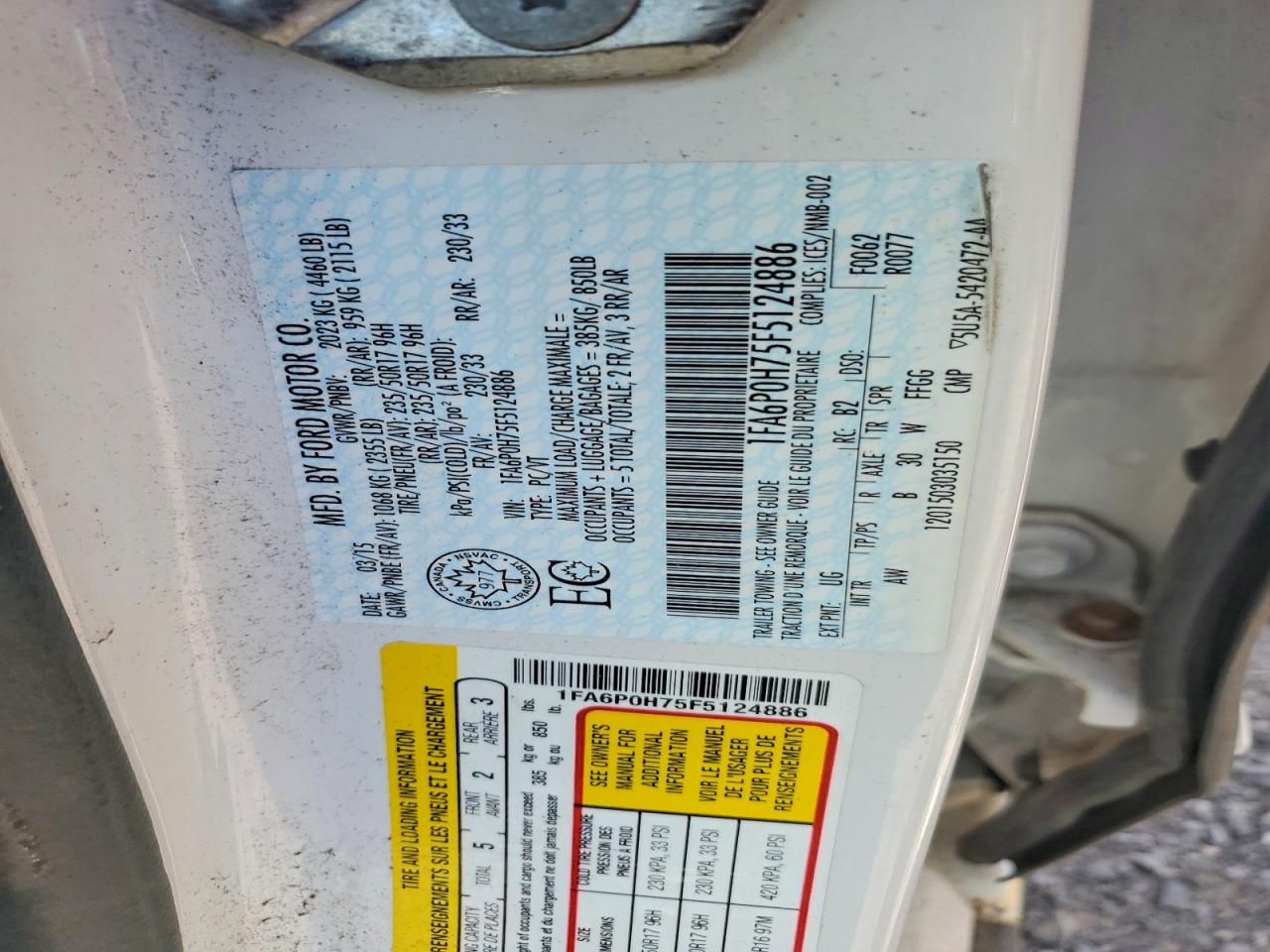2015 FORD FUSION