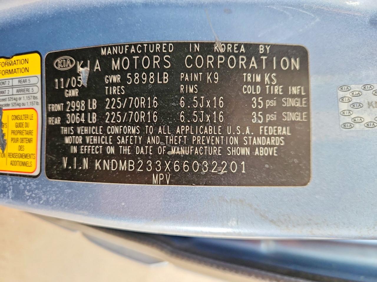 2006 KIA SEDONA