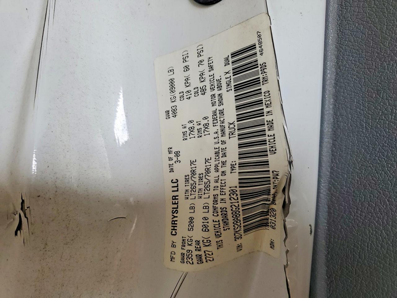 2008 DODGE RAM 2500