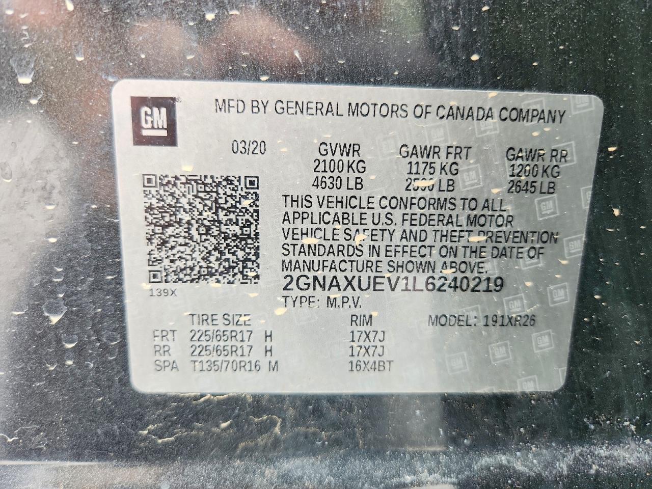 2020 CHEVROLET EQUINOX