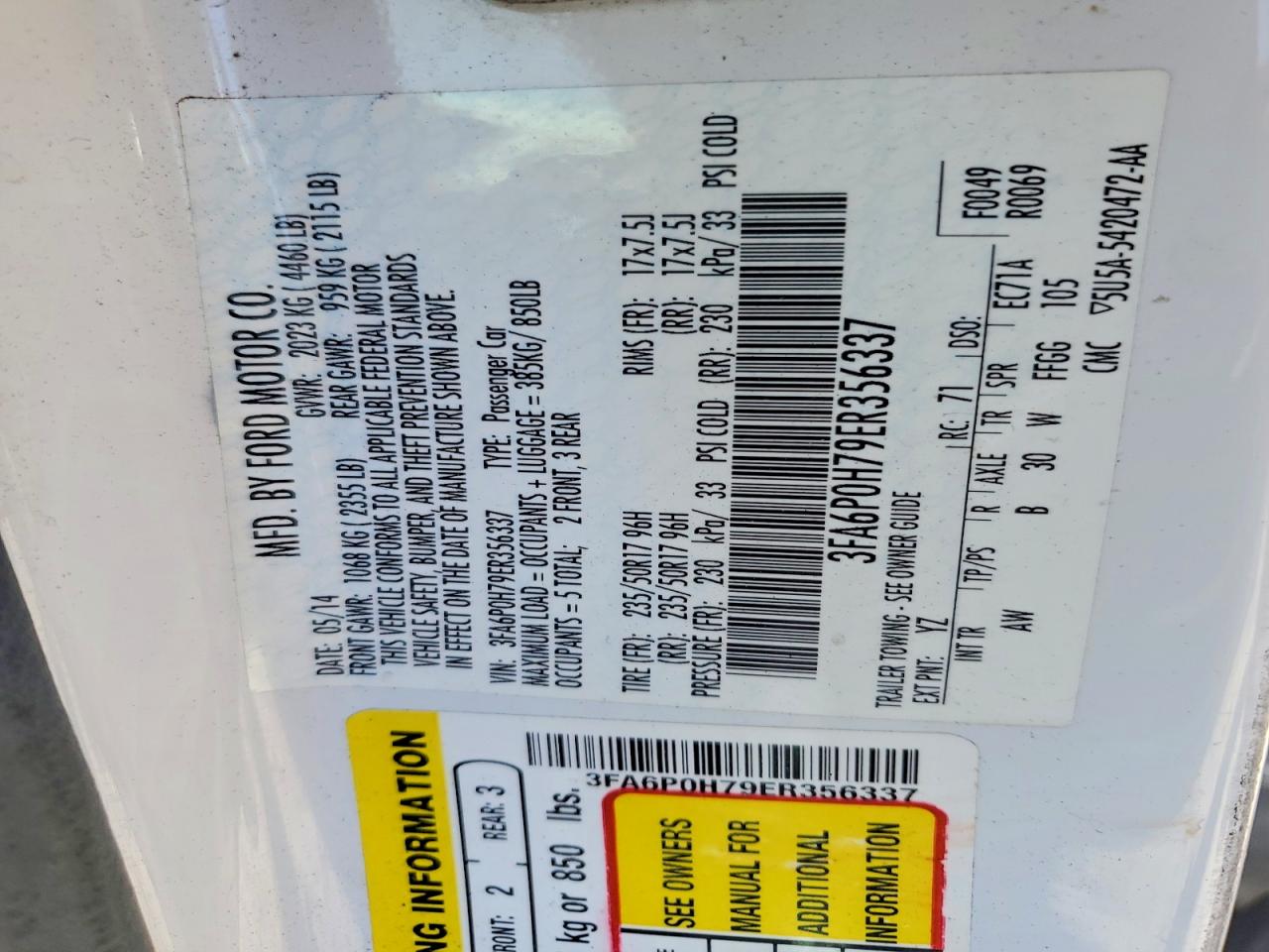 2014 FORD FUSION