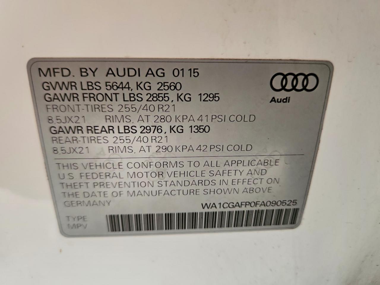 2015 AUDI SQ5