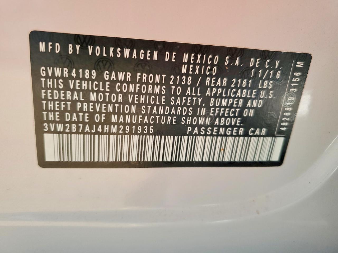 2017 VOLKSWAGEN JETTA