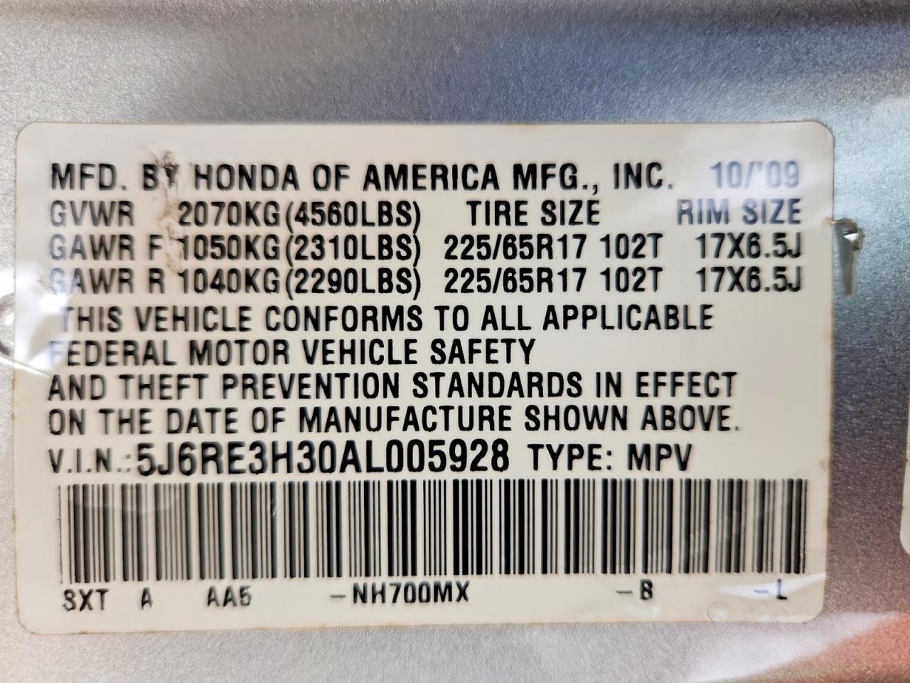 2010 HONDA CRV
