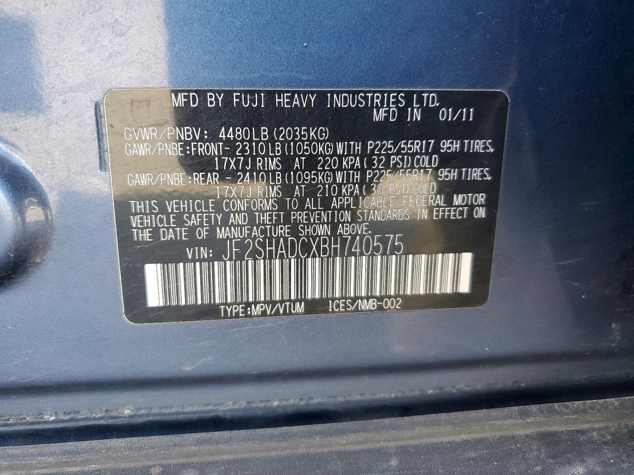 2011 SUBARU FORESTER