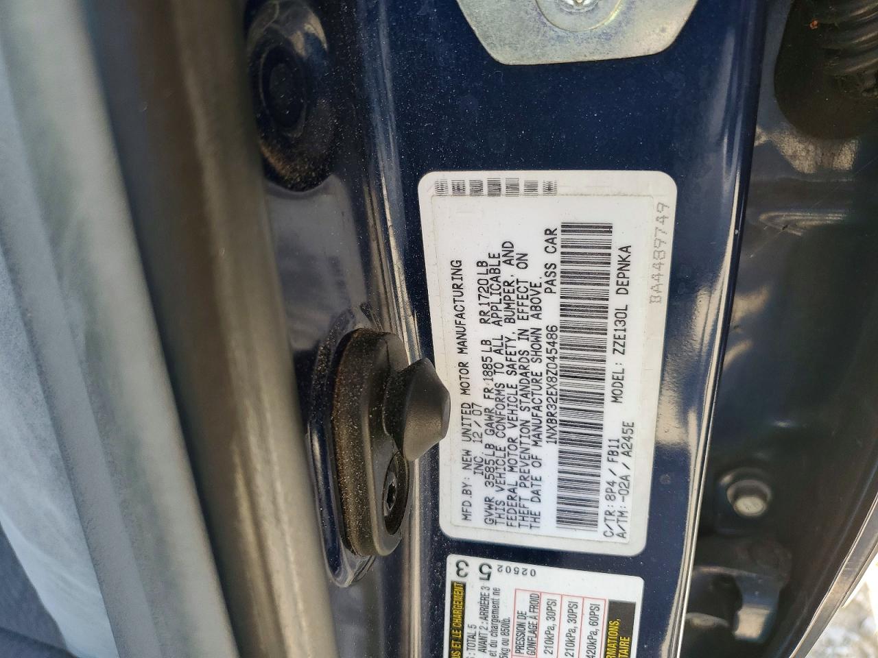 2008 TOYOTA COROLLA