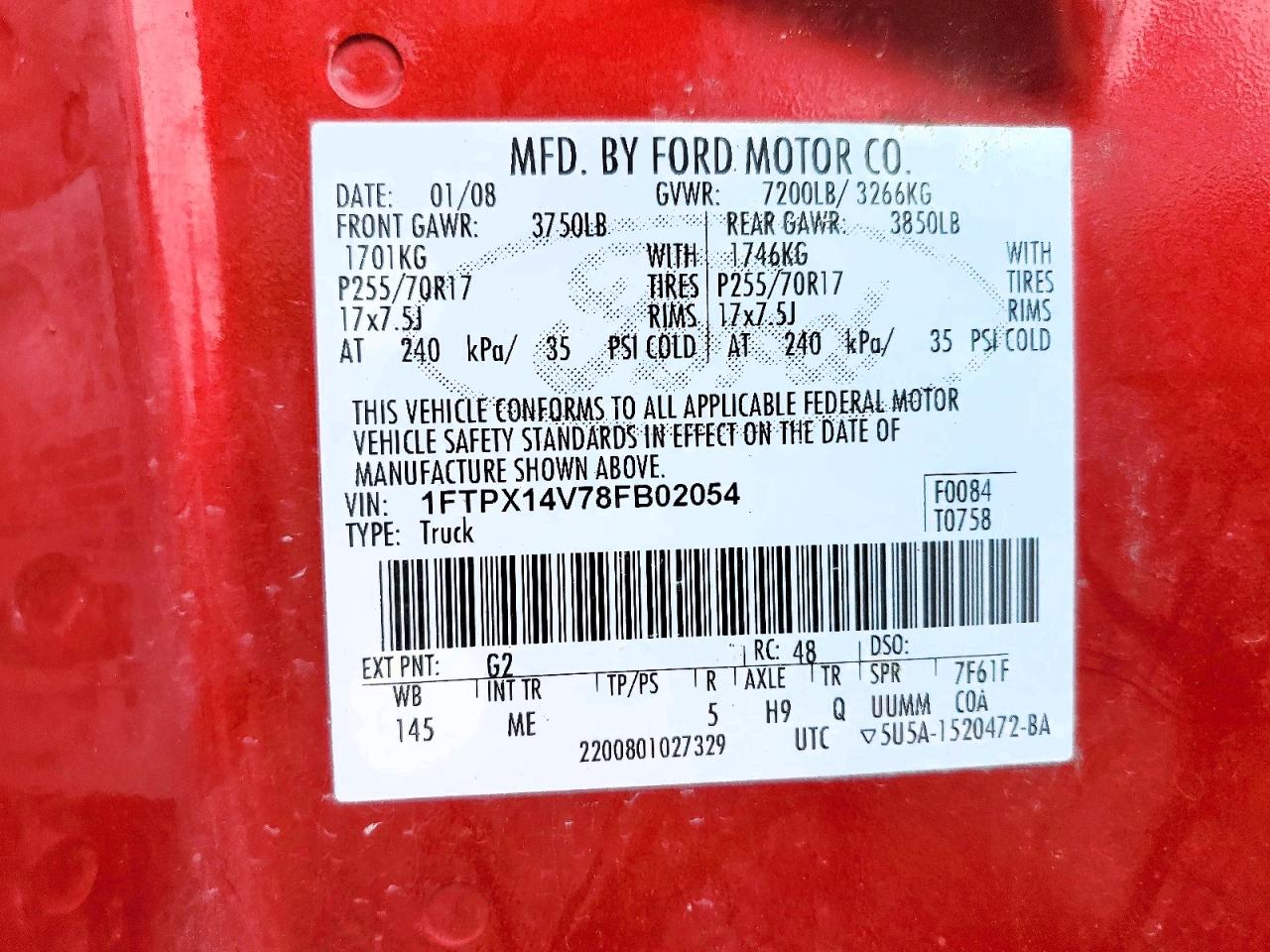 2008 FORD F150