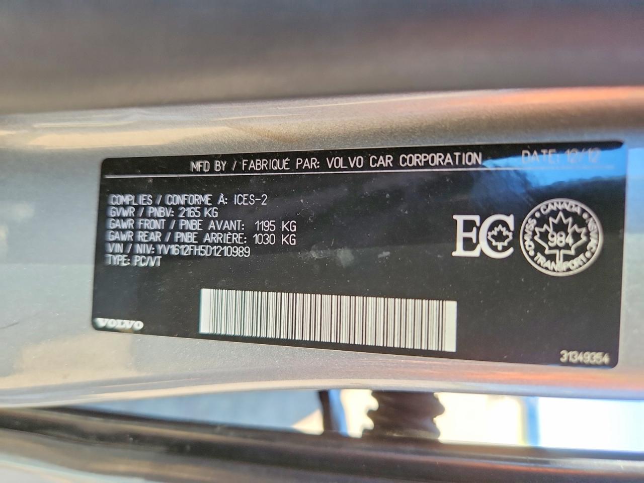 2013 VOLVO S60
