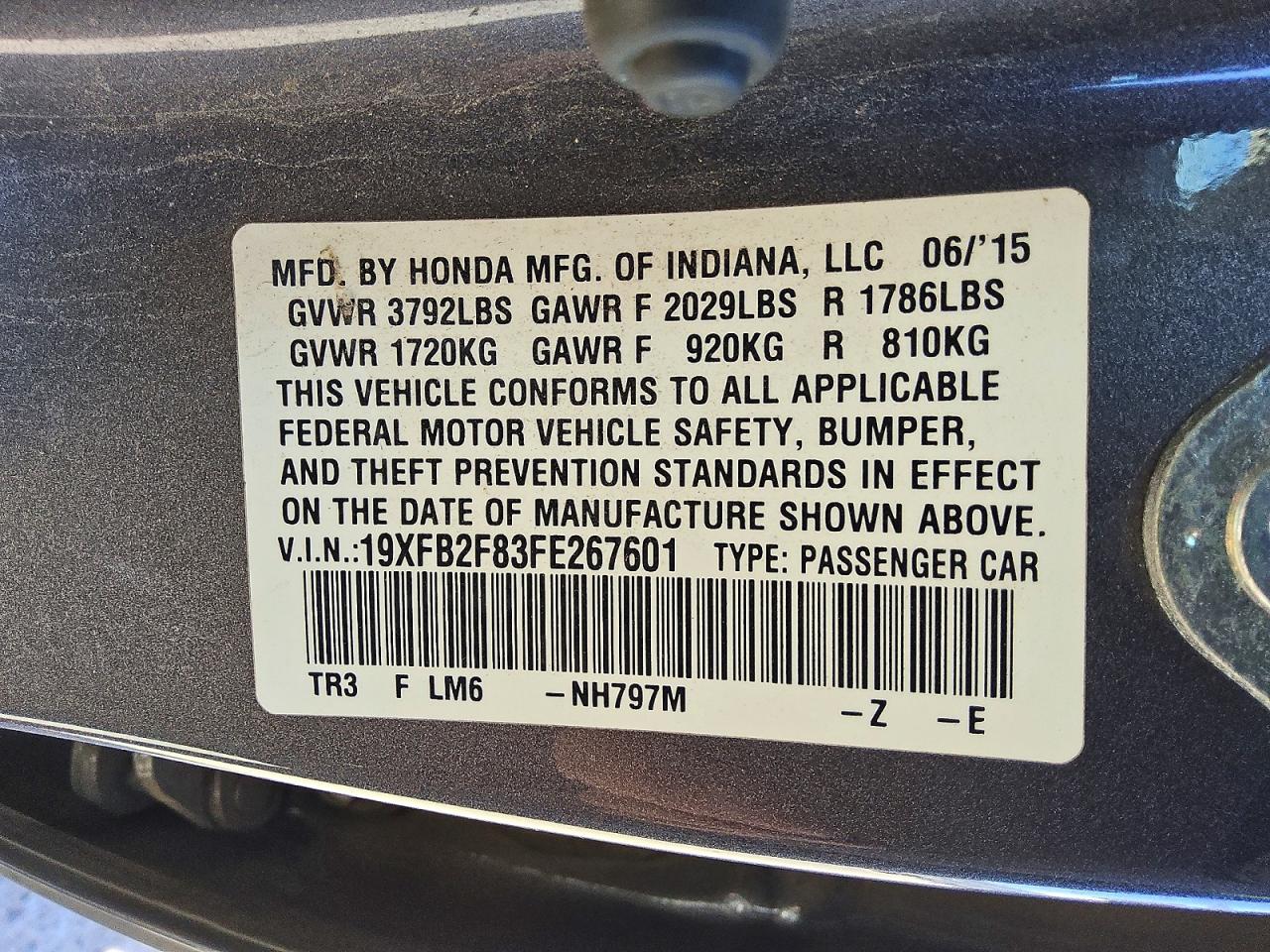 2015 HONDA CIVIC